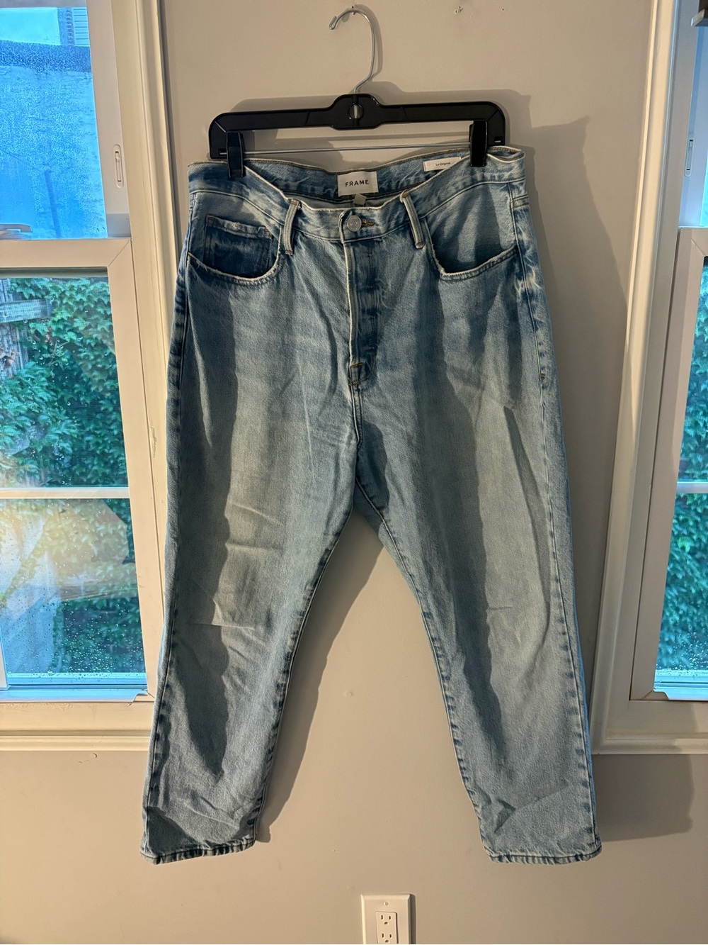 FRAME Le Original Light Wash High-Rise Straight Leg Jeans